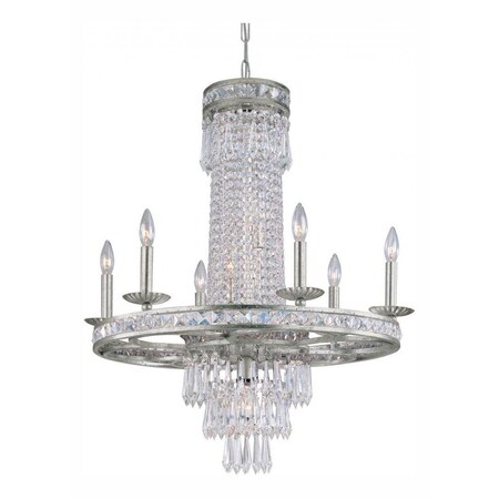 Crystorama Six Light Olde Silver Up Chandelier 5266-OS-CL-MWP